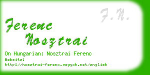 ferenc nosztrai business card